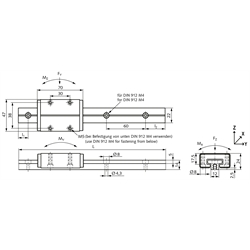 Linearführungen DFG 115, Gleitführungen, Technische Zeichnung