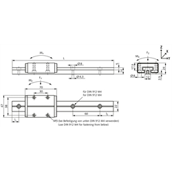 Linearführungen DFG 115, Gleitführungen, Technische Zeichnung