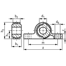 Kunststoff-Stehlager igubal® KSTM, Technische Zeichnung
