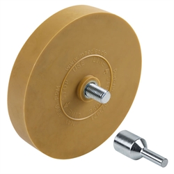 Folienradierer / Radierscheibe mit Gewindeachse und Adapter, Produktphoto