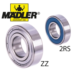 MÄDLER Edelstahl-Rillenkugellager einreihig Innen-Ø 8mm Außen-Ø22mm Breite 7mm beidseitig mit Dichtungen NBR blau, Produktphoto