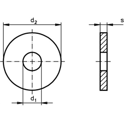 Scheiben DIN 6340 (extra stark), Technische Zeichnung