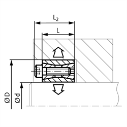 Spannsätze COM-A, rostfrei, Bohrung 14 bis 80mm, Technische Zeichnung