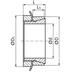 Spannsätze SSGK, kurze Form, Bohrung 14 bis 60 mm, Technische Zeichnung