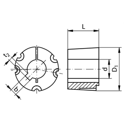 Taper-Spannbuchsen 5050, Technische Zeichnung