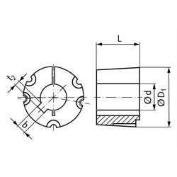 Taper-Spannbuchse 4030 Bohrung 100mm , Technische Zeichnung