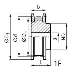 Zahnriemenräder H 200, Technische Zeichnung